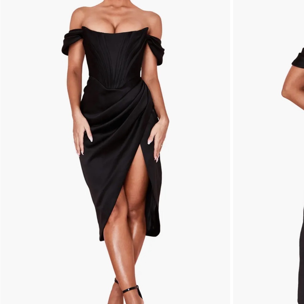 House of CB Black off the shoulder Dress